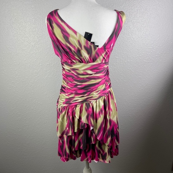 NWT BEBE  IKAT print drape dress Medium - Picture 6 of 10